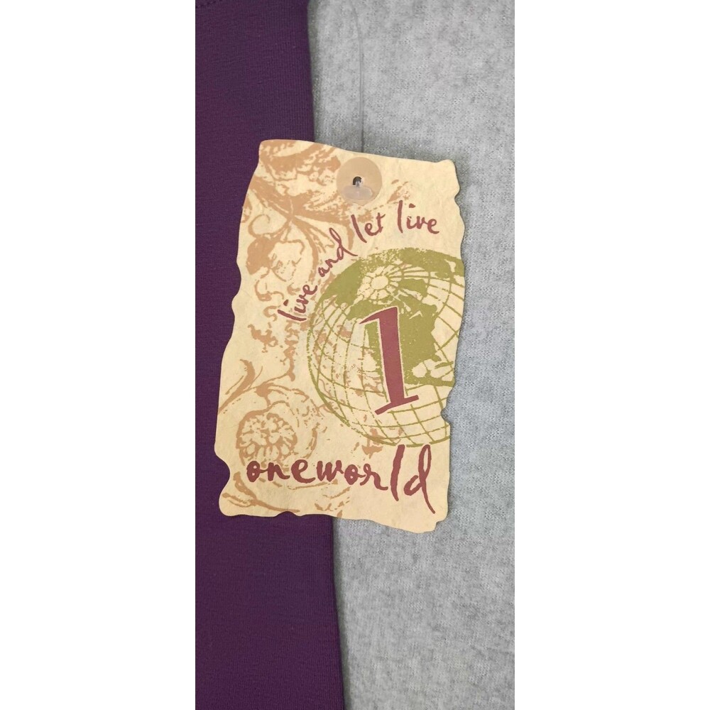 NWT! One World Capris Leggings L Eggplant Purple Activewear Atheisure Cropped - Picture 3 of 13